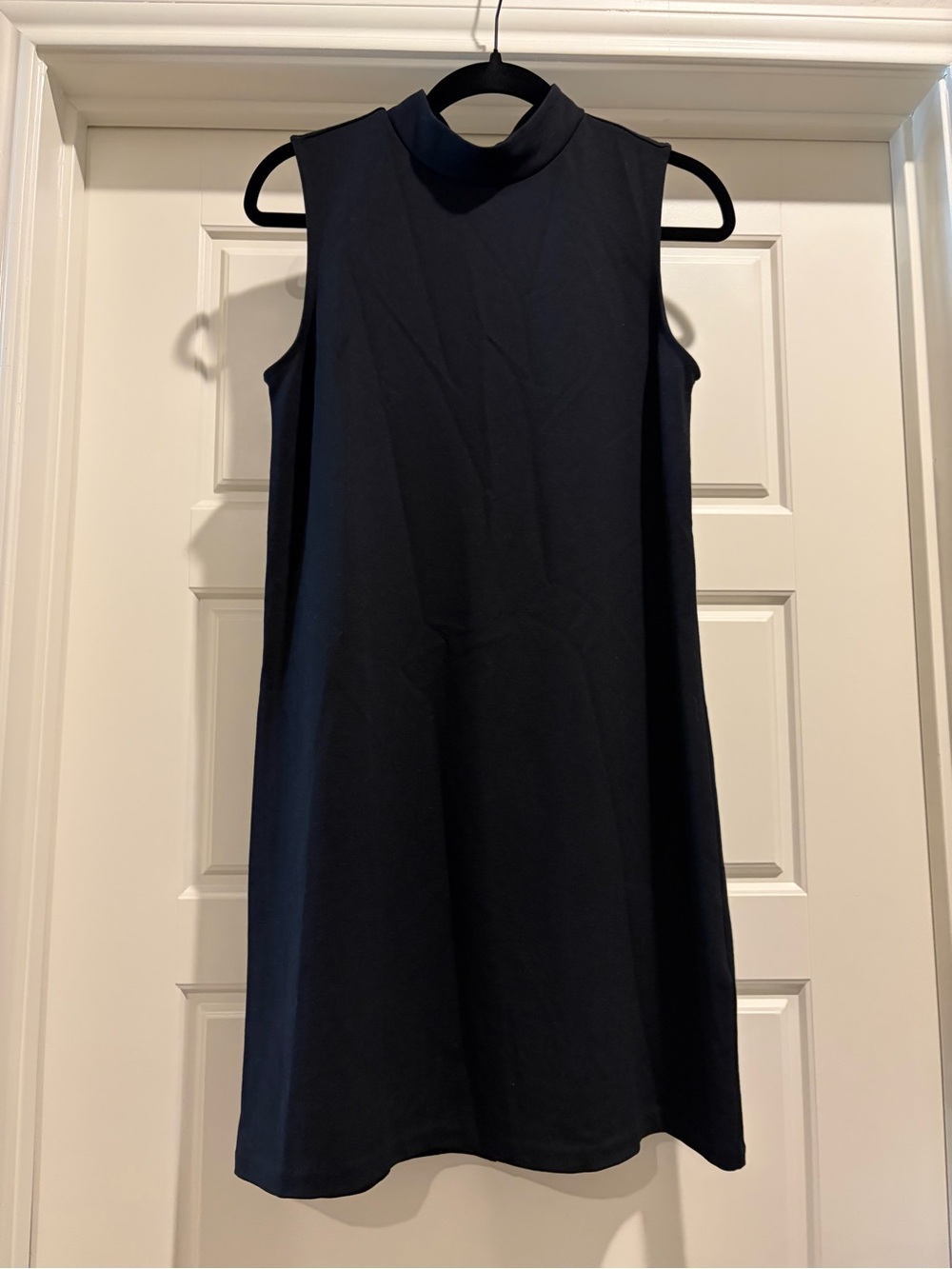 Adrienne Vittadini Black Sleeveless Mock Neck Mini Dress